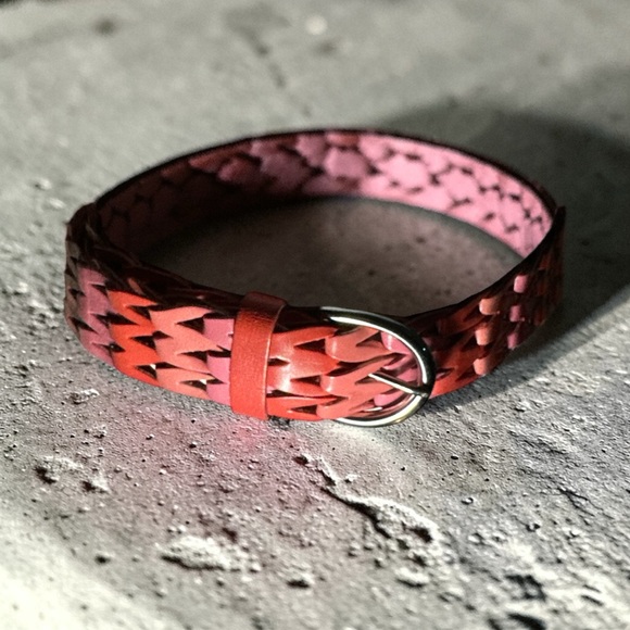 Sandwich Vintage Heavy Duty Wide Braided Thick Leather belt - Picture 3 of 7